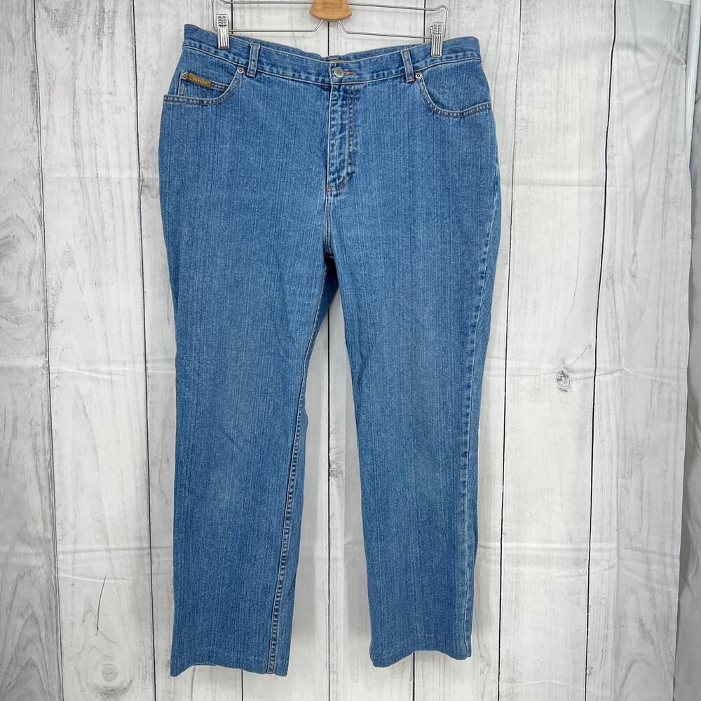 Caslon Plus Size 16W Medium Wash High Rise Slim Leg Jeans Hemmed Inseam